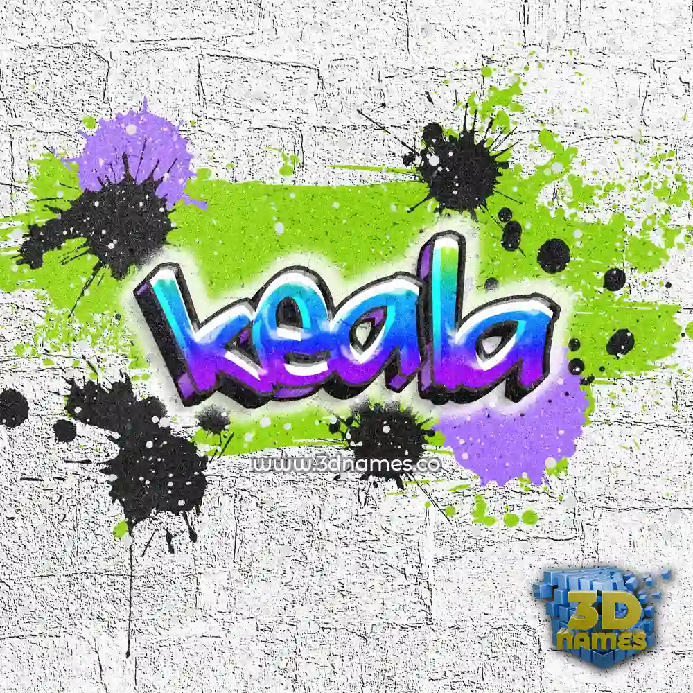 keala in Graffiti Grunge style - 3D name wallpaper