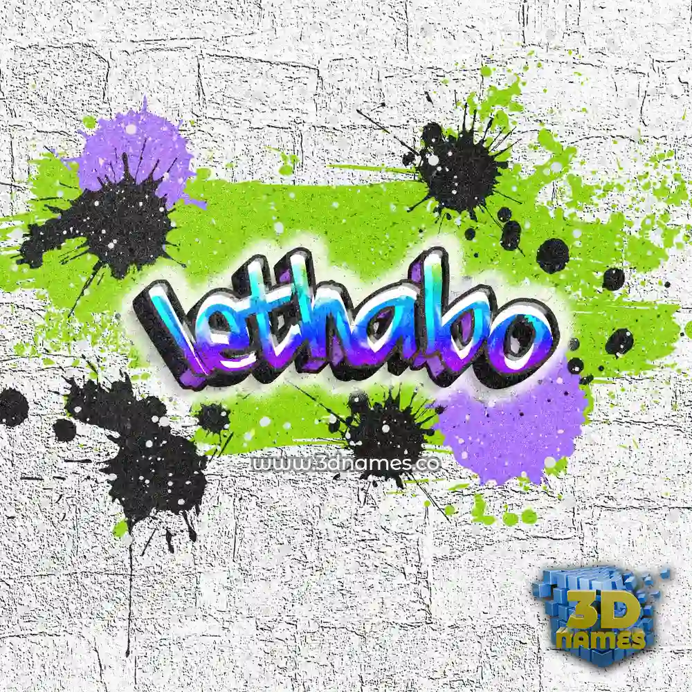 lethabo in Graffiti Grunge style - 3D name wallpaper