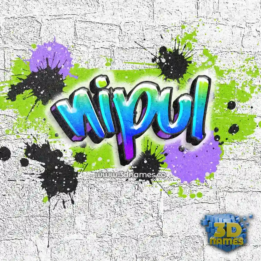 nipul in Graffiti Grunge style - 3D name wallpaper