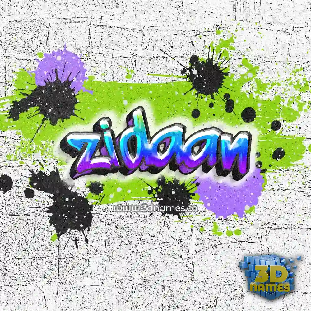 zidaan in Graffiti Grunge style - 3D name wallpaper