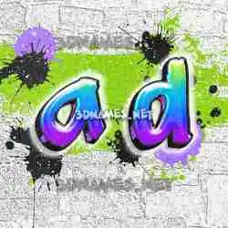 a d in Graffiti Grunge style - 3D name wallpaper