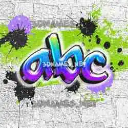 abc in Graffiti Grunge style - 3D name wallpaper