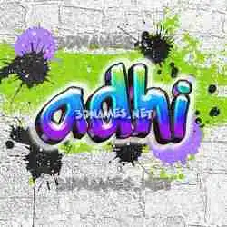 adhi in Graffiti Grunge style - 3D name wallpaper
