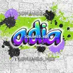 adia in Graffiti Grunge style - 3D name wallpaper