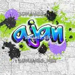 ajan in Graffiti Grunge style - 3D name wallpaper