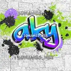 aky in Graffiti Grunge style - 3D name wallpaper