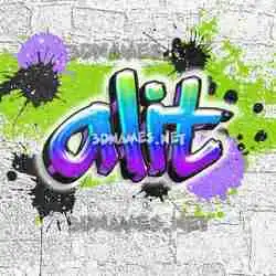 alit in Graffiti Grunge style - 3D name wallpaper