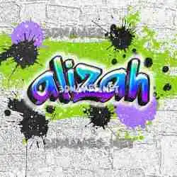 alizah in Graffiti Grunge style - 3D name wallpaper