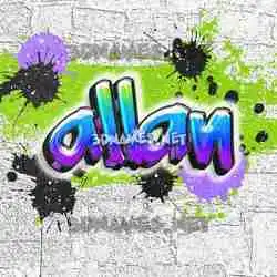 allan in Graffiti Grunge style - 3D name wallpaper