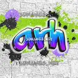 arh in Graffiti Grunge style - 3D name wallpaper