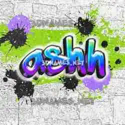 ashh in Graffiti Grunge style - 3D name wallpaper