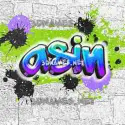 asin in Graffiti Grunge style - 3D name wallpaper