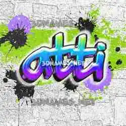 atti in Graffiti Grunge style - 3D name wallpaper