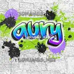 aury in Graffiti Grunge style - 3D name wallpaper