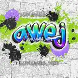 awej in Graffiti Grunge style - 3D name wallpaper