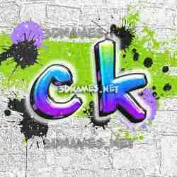 c k in Graffiti Grunge style - 3D name wallpaper