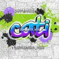 cati in Graffiti Grunge style - 3D name wallpaper
