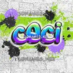 ceci in Graffiti Grunge style - 3D name wallpaper