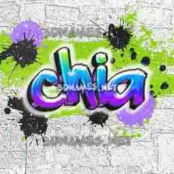 chia in Graffiti Grunge style - 3D name wallpaper