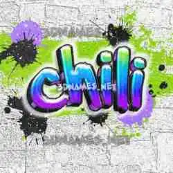 chili in Graffiti Grunge style - 3D name wallpaper
