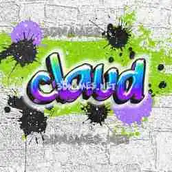 claud in Graffiti Grunge style - 3D name wallpaper