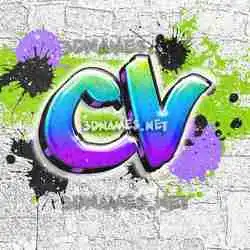 cv in Graffiti Grunge style - 3D name wallpaper