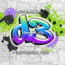 d3 in Graffiti Grunge style - 3D name wallpaper