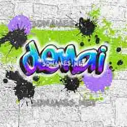 denai in Graffiti Grunge style - 3D name wallpaper