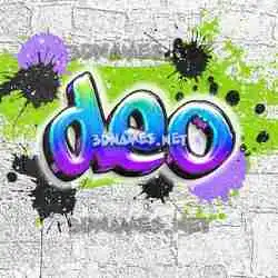 deo in Graffiti Grunge style - 3D name wallpaper