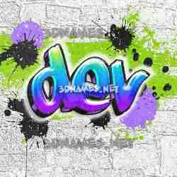 dev in Graffiti Grunge style - 3D name wallpaper