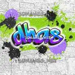 dhas in Graffiti Grunge style - 3D name wallpaper