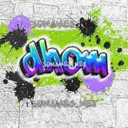 dhom in Graffiti Grunge style - 3D name wallpaper
