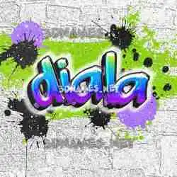 diala in Graffiti Grunge style - 3D name wallpaper