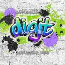 digit in Graffiti Grunge style - 3D name wallpaper