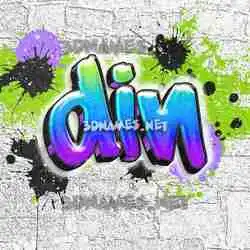 din in Graffiti Grunge style - 3D name wallpaper