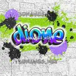 dione in Graffiti Grunge style - 3D name wallpaper