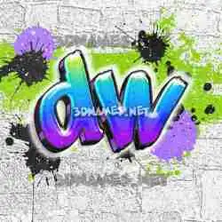 dw in Graffiti Grunge style - 3D name wallpaper