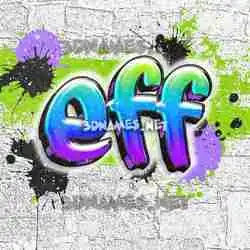 eff in Graffiti Grunge style - 3D name wallpaper