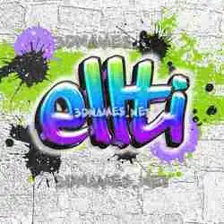 ellti in Graffiti Grunge style - 3D name wallpaper