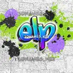 elp in Graffiti Grunge style - 3D name wallpaper