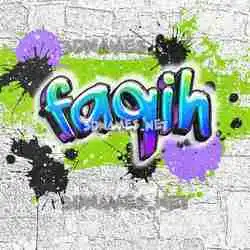 faqih in Graffiti Grunge style - 3D name wallpaper