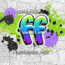 ff in Graffiti Grunge style - 3D name wallpaper