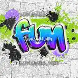 fun in Graffiti Grunge style - 3D name wallpaper