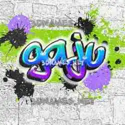 gaju in Graffiti Grunge style - 3D name wallpaper