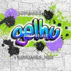 gelhu in Graffiti Grunge style - 3D name wallpaper