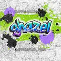 ghazel in Graffiti Grunge style - 3D name wallpaper