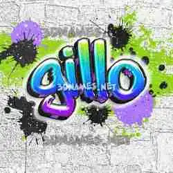 gillo in Graffiti Grunge style - 3D name wallpaper