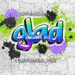 glad in Graffiti Grunge style - 3D name wallpaper