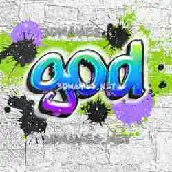 god in Graffiti Grunge style - 3D name wallpaper