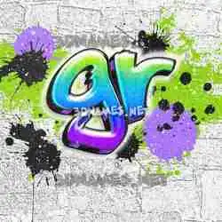 gr in Graffiti Grunge style - 3D name wallpaper